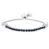 Rhodium Plated 2.16ctw Black Sapphire and White Zircon Bracelet