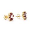 Image 2 : Plated 18KT Yellow Gold1.92cts Garnets and Diamond Earrings