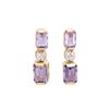 Image 1 : Plated 18KT Yellow Gold 3.02cts Amethyst and Diamond Earrings