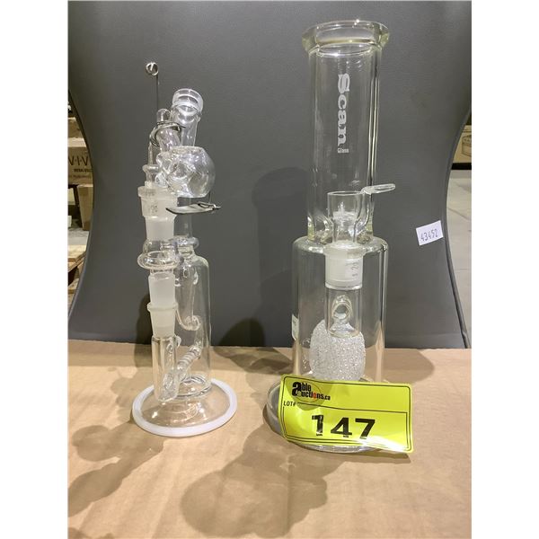 *NEW* SCAN GLASS PERCOLATOR BONG 12  WITH BOWL & GLASS BONG WITH BOWL 11 