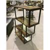 Image 2 : 4 TIER WOOD & METAL OFFSET SHELVING UNIT 36X12X40