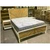 Image 2 : 3-PIECE BEDROOM SUITE INCLUDING; QUEEN SIZE BED FRAME, 2 NIGHT STANDS & QUEEN SIZE MATTRESS