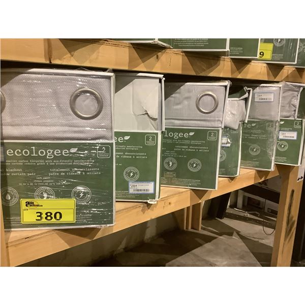 6 ECOLOGEE TOTAL BLACKOUT GROMMET WINDOW CURTAIN PAIRS  (ALL LIGHT GREY)