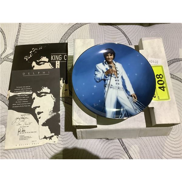 ELVIS PRESLEY "KING OF LAS VEGAS" LIMITED EDITION COLLECTIBLE PLATE WITH COA