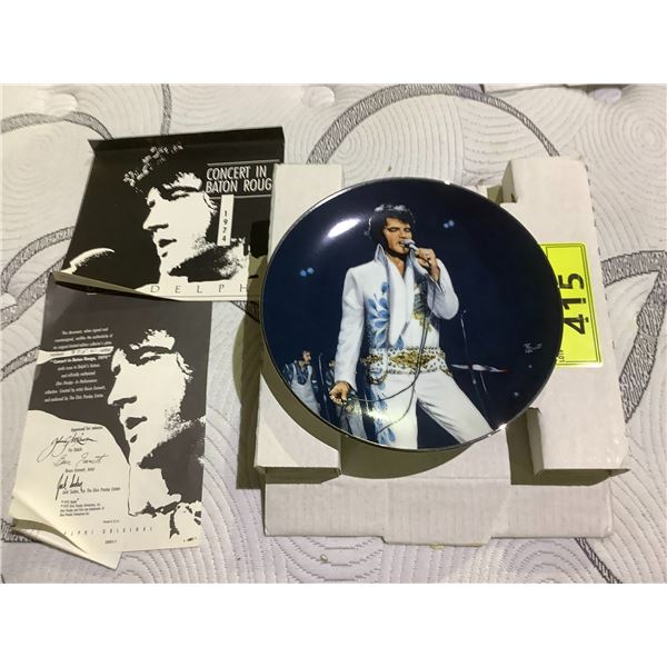 ELVIS PRESLEY "CONCERT IN BATON ROUGE, 1974" LIMITED EDITION COLLECTIBLE PLATE WITH COA