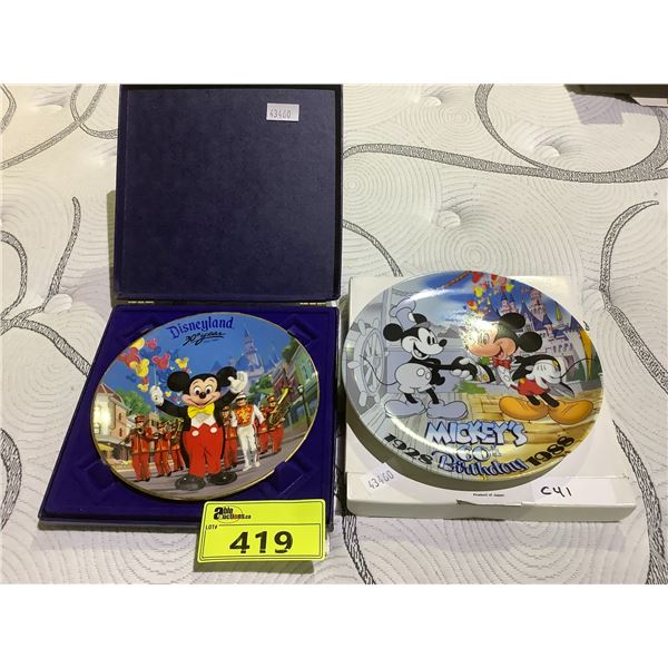 WALT DISNEY "MICKEYS 60TH BIRTHDAY" & "30TH YEAR OF DISNEYLAND" LIMITED EDITION COLLECTIBLE PLATES