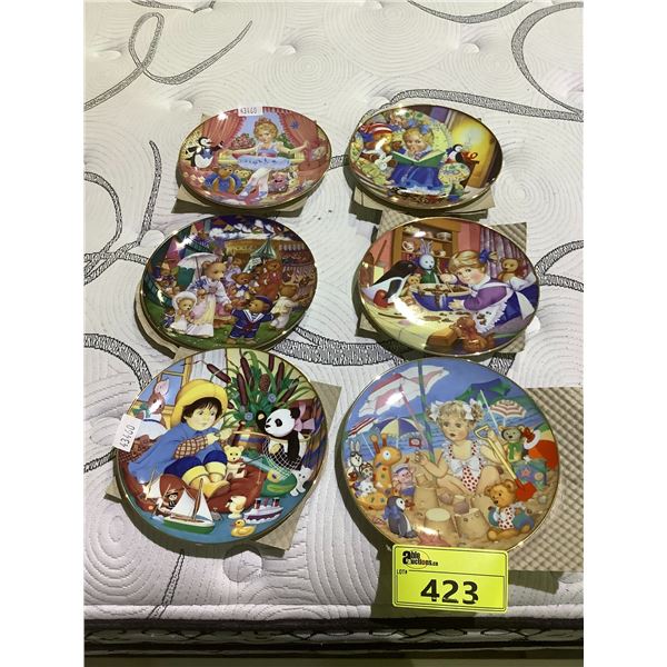 6 ASSORTED CAROL LAWSON COLLECTIBLE PLATES INCLUDING; "LITTLE FISHERMAN", "LITTLE GOURMET", "TEDDY