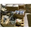 Image 2 : PALLET OF ASSORTED ITEMS INCLUDING; CLEAR FACE SHIELDS, BANDANAS, LIGHT FIXTURES & MORE