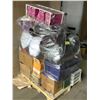 Image 2 : PALLET OF STORAGE LOCKER CONTENTS INCLUDING; ORGANIZER, RUBBERMAID TOTE, CLOTHING & MORE