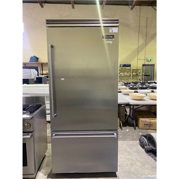 VIKING PROFESSIONAL STAINLESS STEEL WING OUT FRIDGE WITH ROLL-OUT FREEZER