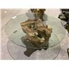 Image 2 : SOLID TEAK ROOT BASE COFFEE TABLE WITH GLASS TOP APPROX 39.5"