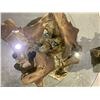 Image 3 : SOLID TEAK ROOT BASE COFFEE TABLE WITH GLASS TOP APPROX 39.5"