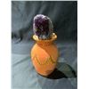 Image 1 : AMETHYST GEODE ON ORANGE CERAMIC POT