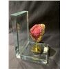 Image 3 : PINK CRYSTAL DECOR WITH GOLD ACCENT ON CLEAR GLASS STAND APPROX 6.5" (WITH STAND)- RETAIL $1189.98