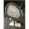Image 2 : AGATE SLICE ON METAL STAND APPROX 5-1/2X5" RETAIL $1298.51