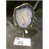 Image 1 : AGATE SLICE ON METAL STAND APPROX 5-1/2X4-1/2" RETAIL $1298.51