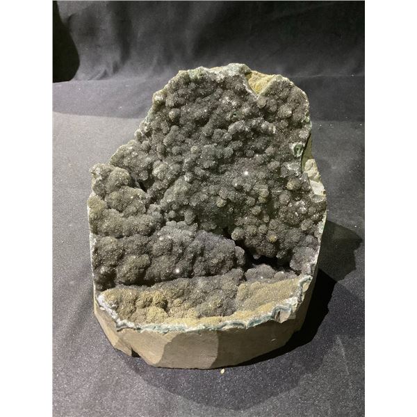 BLACK AMETHYST GEODE BRAZIL APPROX 4X4-1/2X4-1/2  RETAIL $1589.98