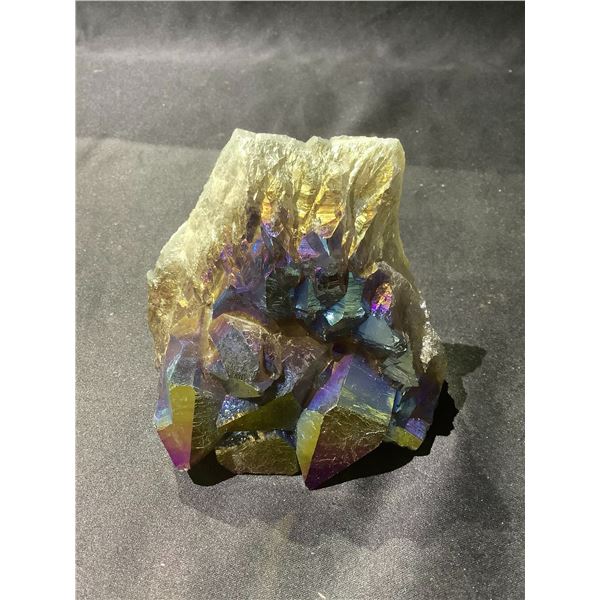 AMETHYST TITANIUM GEODE APPROX 3-1/4X4X2  RETAIL $589.75