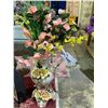 Image 1 : CAPODIMONTE VASE (CHIPS IN FLOWERS) WITH FAUX FLORALS