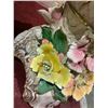 Image 2 : CAPODIMONTE VASE (CHIPS IN FLOWERS) WITH FAUX FLORALS
