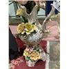 Image 4 : CAPODIMONTE VASE (CHIPS IN FLOWERS) WITH FAUX FLORALS