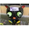 Image 1 : CAT IN BOOTS CERAMIC PLANTER POT WITH GOOGLY EYES 11X11" 8" PLANTING DEPTH