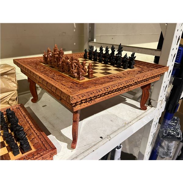 100% HAND-CARVED CHESS SET IMPORTED FROM BALI 20X20"