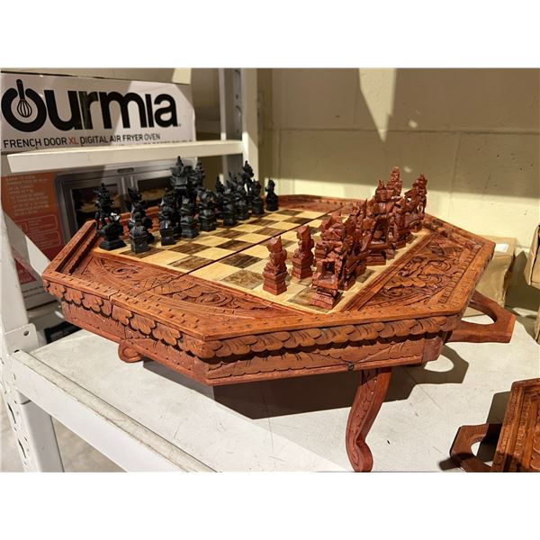 100% HAND-CARVED CHESS SET IMPORTED FROM BALI 19X19 