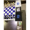 Image 2 : BEST CHESS SET EVER HEAVY WEIGHT EDITION, SILICON BLUE BOARD 20X20", 4X WEIGHTED PIECES, 30 PAGE