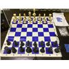 Image 3 : BEST CHESS SET EVER HEAVY WEIGHT EDITION, SILICON BLUE BOARD 20X20", 4X WEIGHTED PIECES, 30 PAGE