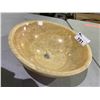 Image 3 : NATURAL STONE HONEY ONYX ROUND VESSEL SINK 16-3/4X5-1/2"