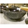 Image 2 : NATURAL STONE ABSOLUTE BLACK OUTSIDE ART ROUND VESSEL SINK 17X6"