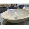 Image 2 : NATURAL STONE MARBLE ROUND VESSEL SINK 17X5-1/4"