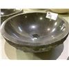 Image 3 : NATURAL STONE ABSOLUTE BLACK OUTSIDE ART ROUND VESSEL SINK 17X6"