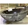 Image 2 : NATURAL STONE ABSOLUTE BLACK OUTSIDE ART ROUND VESSEL SINK 17X6"
