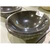 Image 3 : NATURAL STONE ABSOLUTE BLACK OUTSIDE ART ROUND VESSEL SINK 17X6"