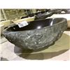 Image 2 : NATURAL STONE ABSOLUTE BLACK OUTSIDE ART ROUND VESSEL SINK 17X6"
