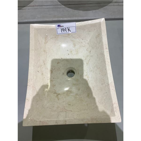 NATURAL STONE MARBLE VESSEL SINK 18-1/2X14-1/2X5 