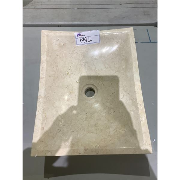 NATURAL STONE MARBLE VESSEL SINK 18-1/2X14-1/2X4-3/4"