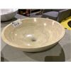 Image 2 : NATURAL STONE MARBLE ROUND VESSEL SINK 17X5-1/2"