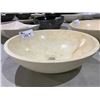 Image 2 : NATURAL STONE MARBLE ROUND VESSEL SINK 17X5-1/4"