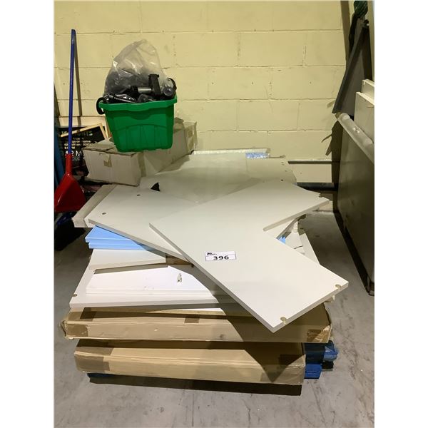 PALLET OF ASSORTED CABINET ITEMS INCLUDING: DOORS, PANELS, TRIM AND MORE