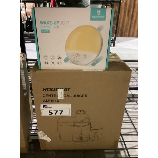 HOUSNAT CENTRIFUGAL JUICER MODEL AMR 516 AND WAKE-UP LIGHT ALARM CLOCK
