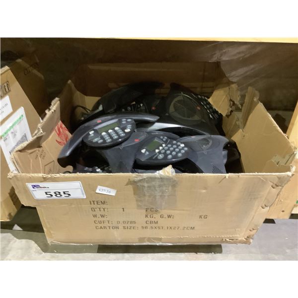 BOX OF POLYCOM CONFERENCE CALL PHONES