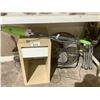 Image 1 : ASSORTED ITEMS INCLUDING; STEAM MOP, END TABLE, FAN & FOLDING LAWN CHAIR