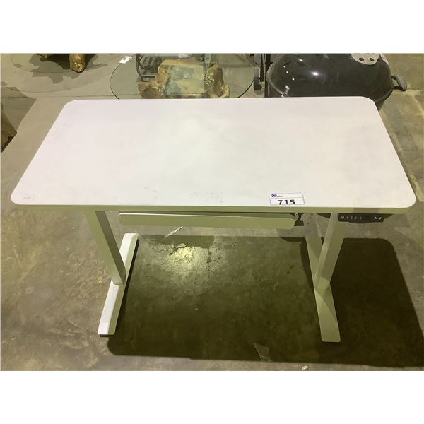 *TESTED WORKING* ELECTRIC HEIGHT ADJUSTABLE DESK WITH STORAGE TRAY & USB PORT (TRAY NEEDS REPAIRS)