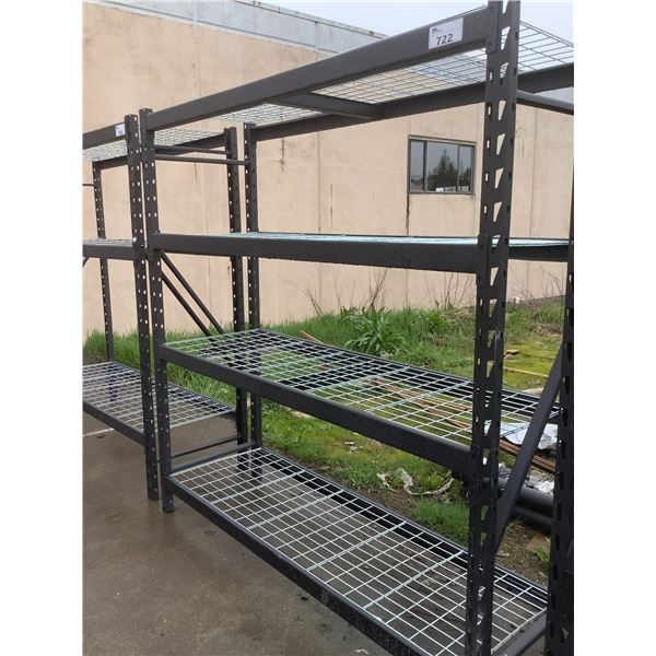 77"W X78"H X 24"D 4 TIER METAL RACKING