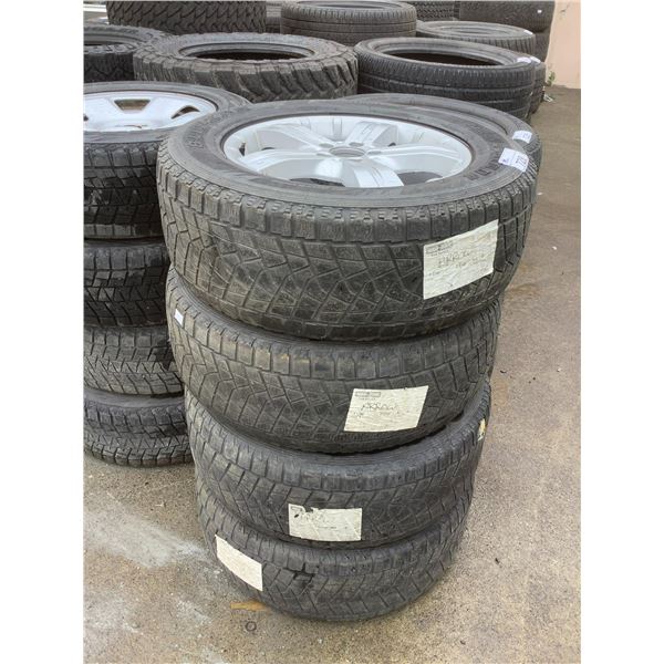 4 BRIDGESTONE BLIZZAK P265/60R18 1090 MNS TIRES ON BYBOAT ALUMINUM RIMS