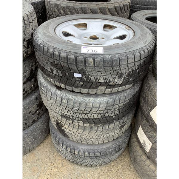 4 BRIDGESTONE BLIZZAK P245/65R17 105R ON 5 BOLT STEEL RIMS