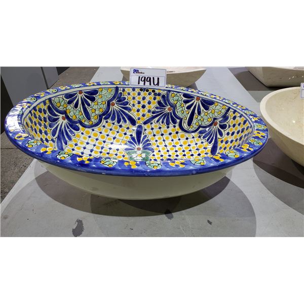 FLORAL MOTIF SINK 21X17X7-1/2"